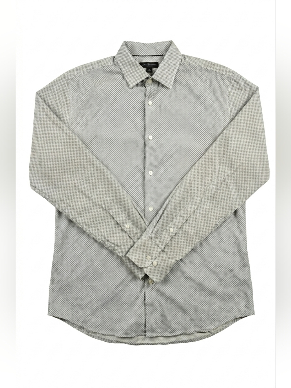 MEN'S - Ben Sherman Tailoring Slim Fit Dress  White Geo Print